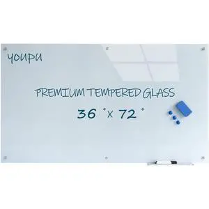 Magnetic Glass White Board 72"X36"Premium Tempered Dry Erase Board Magnetic Glass White Board 72"X36"Premium Tempered Dry Erase Board