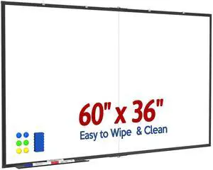 60x36 Large Wall Whiteboard, Magnetic Dry Erase Board for Home Office | Black Aluminum Frame, Large Magnetic Surface, Smooth Writing and Easy Erasing for Home, Office, School, Meetings and Planning 60x36 Large Wall Whiteboard, Magnetic Dry Erase Board for Home Office | Black Aluminum Frame, Large Magnetic Surface, Smooth Writing and Easy Erasing for Home, Office, School, Meetings and Planning