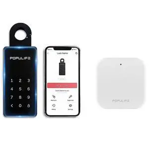 WiFi Lock Box for Outside with Gateway, Remotely Control Smart Key Lock Box, Wireless Lock Box for House Key, Door Handle & Wall Mount Sturdy Alloy Lockbox IP66 Waterproof WiFi Lock Box for Outside with Gateway, Remotely Control Smart Key Lock Box, Wireless Lock Box for House Key, Door Handle & Wall Mount Sturdy Alloy Lockbox IP66 Waterproof