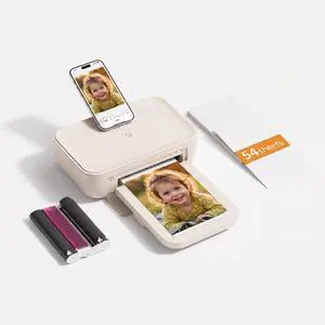 CP4100 4x6 Photo Printer, Desktop Instant Picture Printer | Full-Color Thermal Sublimation Wi-Fi Printing, 15S AR Video, Fun App, Beige+54 Sheets Photo Paper & 1 Ribbons CP4100 4x6 Photo Printer, Desktop Instant Picture Printer | Full-Color Thermal Sublimation Wi-Fi Printing, 15S AR Video, Fun App, Beige+54 Sheets Photo Paper & 1 Ribbons