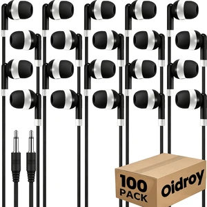 Bulk Wired Earbuds 100 Pack for Black for School Classroom Students Wholesales Stereo in Ear Headphones for Children Toddler Teen Skids Boys Girls Bulk Wired Earbuds 100 Pack for Black for School Classroom Students Wholesales Stereo in Ear Headphones for Children Toddler Teen Skids Boys Girls