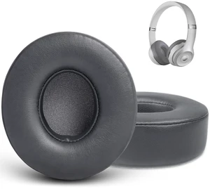 Replacement Ear Pads for Beats Solo 3 & Solo 2 Headphones (Grey) Solo3 Earpads with Protein Leather Thicker Memory Foam Replacement Ear Pads for Beats Solo 3 & Solo 2 Headphones (Grey) Solo3 Earpads with Protein Leather Thicker Memory Foam