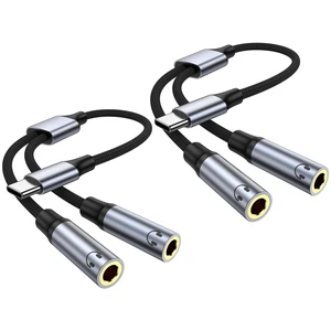 2 Pack USB C to Dual 3.5mm Female Headphone Splitter, Type C to Dual 3.5mm Female Aux Y Jack Splitter Headphone Adapter for iPhone 17 16 15 Pro Max, Samsung Galaxy S25 S24, Pixel, Note, iPad Pro 2 Pack USB C to Dual 3.5mm Female Headphone Splitter, Type C to Dual 3.5mm Female Aux Y Jack Splitter Headphone Adapter for iPhone 17 16 15 Pro Max, Samsung Galaxy S25 S24, Pixel, Note, iPad Pro