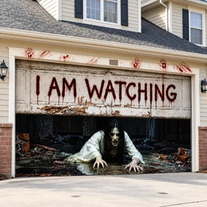 16 x 7 ft Halloween Garage Door Cover, Female Ghost Halloween Garage Door Banner Decorations, Ghost Large Garage Door Hanging Backdrop, I Am Watching, for Outdoor Home Yard Wall 16 x 7 ft Halloween Garage Door Cover, Female Ghost Halloween Garage Door Banner Decorations, Ghost Large Garage Door Hanging Backdrop, I Am Watching, for Outdoor Home Yard Wall