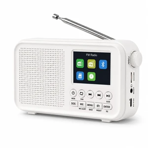 FM Radio with Bluetooth, NOAA Weather Band, 2.4" Color Screen, Rechargeable Portable Radio, Dual Alarms, microSD Playback, USB-C Charging, Headphone Jack for Home, Bedroom, Office & Travel FM Radio with Bluetooth, NOAA Weather Band, 2.4" Color Screen, Rechargeable Portable Radio, Dual Alarms, microSD Playback, USB-C Charging, Headphone Jack for Home, Bedroom, Office & Travel