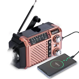 Hand Crank Emergency Weather Radio with 2600mAh/9620mWh Power Bank, NOAA AM FM Shortwave Portable Radio, Solar & USB-C Charging, Flashlight, SOS Alarm for Emergency Kits (Brown) Hand Crank Emergency Weather Radio with 2600mAh/9620mWh Power Bank, NOAA AM FM Shortwave Portable Radio, Solar & USB-C Charging, Flashlight, SOS Alarm for Emergency Kits (Brown)