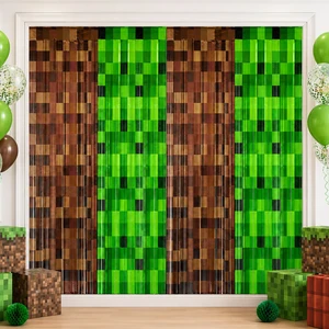 2 Pack Pixel Miner Foil Fringe Curtains Miner Birthday Decorations for Boys Green Brown Tinsel Door Streamers for Gaming Party Photo Booth Backdrop Party Supplies 2 Pack Pixel Miner Foil Fringe Curtains Miner Birthday Decorations for Boys Green Brown Tinsel Door Streamers for Gaming Party Photo Booth Backdrop Party Supplies