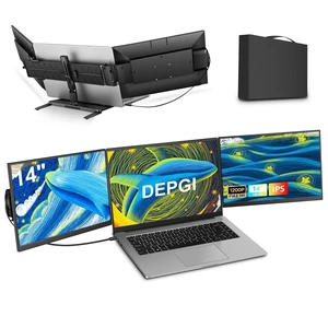 14" Laptop Screen Extender Built-in Cooler, 1200P FHD One Cable Connect Portable Triple Monitor, Dual Screen Monitor Fits 13"-17.3" Laptop with Stand for MacOS/Windows 14" Laptop Screen Extender Built-in Cooler, 1200P FHD One Cable Connect Portable Triple Monitor, Dual Screen Monitor Fits 13"-17.3" Laptop with Stand for MacOS/Windows