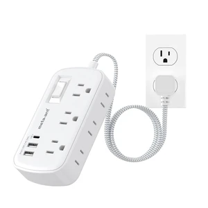 Short Extension Cord 2 FT - Small Power Strip Flat Outlet Extender Surge Protector with 6 AC Outlets & 3 USB Ports, Mini Extension Cord Flat Wall Plug for Home Office Dorm Kitchen Bathroom Essentials Short Extension Cord 2 FT - Small Power Strip Flat Outlet Extender Surge Protector with 6 AC Outlets & 3 USB Ports, Mini Extension Cord Flat Wall Plug for Home Office Dorm Kitchen Bathroom Essentials