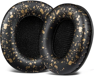 Replacement Earpads for Sony MDR-7506 MDR-V6 MDR-V7 MDR-CD900ST Monitor Headphones, Ear Pads Cushions with Softer Protein Leather, High-Density Foam - Black Gold Replacement Earpads for Sony MDR-7506 MDR-V6 MDR-V7 MDR-CD900ST Monitor Headphones, Ear Pads Cushions with Softer Protein Leather, High-Density Foam - Black Gold
