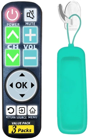 Backlit Big Button TV Remote Replacement for Vizio TV with Cover & Hook, Universal Remote No Setup for Seniors People with Poor Vision,Parkinson's Disease Patient Backlit Big Button TV Remote Replacement for Vizio TV with Cover & Hook, Universal Remote No Setup for Seniors People with Poor Vision,Parkinson's Disease Patient