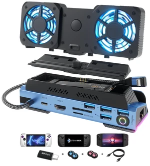 YCE 14-in-1 Steam Deck Dock for Switch, ROG Ally, Legion Go Adjustable-speed dual fans and M.2 NVMe slot. 4K60, LAN, USB-A, PD, SD/TF. For OLED, Ally X, Switch 2, Go S YCE 14-in-1 Steam Deck Dock for Switch, ROG Ally, Legion Go Adjustable-speed dual fans and M.2 NVMe slot. 4K60, LAN, USB-A, PD, SD/TF. For OLED, Ally X, Switch 2, Go S