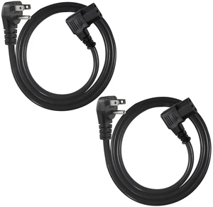 90 Degree Computer Power Cord - 2-Pack 3FT Flat Low Profile Angled NEMA 5-15 Plug to IEC C13 Power Cord,Universal PC Power Supply Cord, 16AWG, Black C13 3 Prong Angled AC Power Cord for PC Monitor/TV 90 Degree Computer Power Cord - 2-Pack 3FT Flat Low Profile Angled NEMA 5-15 Plug to IEC C13 Power Cord,Universal PC Power Supply Cord, 16AWG, Black C13 3 Prong Angled AC Power Cord for PC Monitor/TV