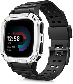 Band with Case Compatible with Fitbit Versa 4/3/2/1/Lite&Sense 2 1 Protective Case Strap, Rugged Sport Band Men, Adjustable Wristband, All-day Comfort, Pink Sand Band with Case Compatible with Fitbit Versa 4/3/2/1/Lite&Sense 2 1 Protective Case Strap, Rugged Sport Band Men, Adjustable Wristband, All-day Comfort, Pink Sand