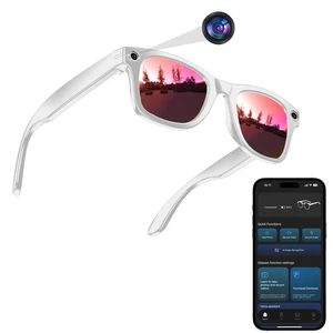 AI Smart Camera Glasses for Men Women, 4K Photography,1080P HD Video Recording,Real-Time Translation, Open-Ear Audio,Voice Assistant, Lightweight (White Frame-Red Lens) AI Smart Camera Glasses for Men Women, 4K Photography,1080P HD Video Recording,Real-Time Translation, Open-Ear Audio,Voice Assistant, Lightweight (White Frame-Red Lens)