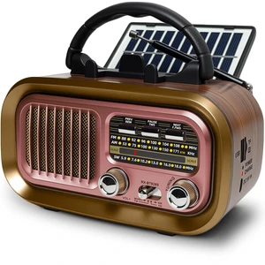 Portable AM FM SW Radio with Bluetooth, Retro Radio with Solar Panel 1200mAh Rechargeable Battery, Supports D Battery Power, USB/TF Playback & TWS for Home, Camping, Outdoors and Emergencies Portable AM FM SW Radio with Bluetooth, Retro Radio with Solar Panel 1200mAh Rechargeable Battery, Supports D Battery Power, USB/TF Playback & TWS for Home, Camping, Outdoors and Emergencies