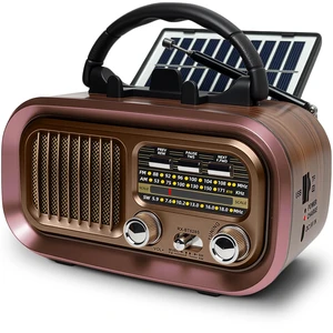 Portable AM FM SW Radio with Bluetooth, Retro Radio with Solar Panel 1200mAh Rechargeable Battery, Supports D Battery Power, USB/TF Playback & TWS for Home, Camping, Outdoors and Emergencies Portable AM FM SW Radio with Bluetooth, Retro Radio with Solar Panel 1200mAh Rechargeable Battery, Supports D Battery Power, USB/TF Playback & TWS for Home, Camping, Outdoors and Emergencies