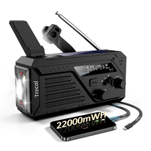 Weather Radio Solar with 2 Charging Cables, 22000mWh NOAA Emergency Radio AM FM Hand Crank Radio, Flashlight Reading Lamp SOS Alarm Power Outage Phone Charger for Home Outdoor Emergencies Weather Radio Solar with 2 Charging Cables, 22000mWh NOAA Emergency Radio AM FM Hand Crank Radio, Flashlight Reading Lamp SOS Alarm Power Outage Phone Charger for Home Outdoor Emergencies