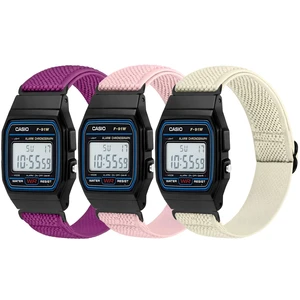 3 Pack Elastic Band Compatible with Casio F-91W/F-84/F-94/F-105/F-108/AE-1200/W-217H/W-218H/A-158W/A-168W/SGW-300H/W-800H, Adjustable Stretchy Sport Strap Comfortable Nylon Replacement Wristband 3 Pack Elastic Band Compatible with Casio F-91W/F-84/F-94/F-105/F-108/AE-1200/W-217H/W-218H/A-158W/A-168W/SGW-300H/W-800H, Adjustable Stretchy Sport Strap Comfortable Nylon Replacement Wristband