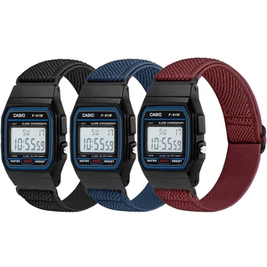 3 Pack Elastic Band Compatible with Casio F-91W/F-84/F-94/F-105/F-108/AE-1200/W-217H/W-218H/A-158W/A-168W/SGW-300H/W-800H, Adjustable Stretchy Sport Strap Comfortable Nylon Replacement Wristband 3 Pack Elastic Band Compatible with Casio F-91W/F-84/F-94/F-105/F-108/AE-1200/W-217H/W-218H/A-158W/A-168W/SGW-300H/W-800H, Adjustable Stretchy Sport Strap Comfortable Nylon Replacement Wristband