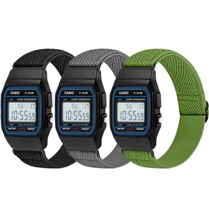 3 Pack Elastic Band Compatible with Casio F-91W/F-84/F-94/F-105/F-108/AE-1200/W-217H/W-218H/A-158W/A-168W/SGW-300H/W-800H, Adjustable Stretchy Sport Strap Comfortable Nylon Replacement Wristband 3 Pack Elastic Band Compatible with Casio F-91W/F-84/F-94/F-105/F-108/AE-1200/W-217H/W-218H/A-158W/A-168W/SGW-300H/W-800H, Adjustable Stretchy Sport Strap Comfortable Nylon Replacement Wristband