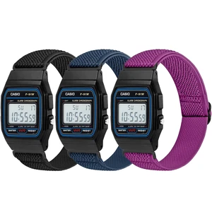 3 Pack Elastic Band Compatible with Casio F-91W/F-84/F-94/F-105/F-108/AE-1200/W-217H/W-218H/A-158W/A-168W/SGW-300H/W-800H, Adjustable Stretchy Sport Strap Comfortable Nylon Replacement Wristband 3 Pack Elastic Band Compatible with Casio F-91W/F-84/F-94/F-105/F-108/AE-1200/W-217H/W-218H/A-158W/A-168W/SGW-300H/W-800H, Adjustable Stretchy Sport Strap Comfortable Nylon Replacement Wristband