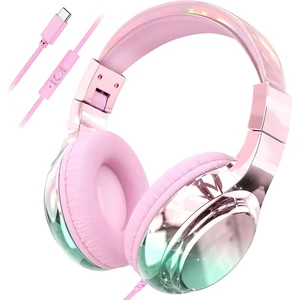 USB C Kids Wired Headphones with Mic, 85/94dB Safe Volume Limit Kids headphones with cord, foldable on-ear fit, tangle-free, sharing port for school, Chromebook, tablet, travel, boys girls USB C Kids Wired Headphones with Mic, 85/94dB Safe Volume Limit Kids headphones with cord, foldable on-ear fit, tangle-free, sharing port for school, Chromebook, tablet, travel, boys girls