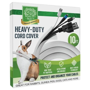 Heavy Duty Cord Cover, Cable Protector, White, 10 ft Ultra-Durable Wire & Cord Protector, Cord Management, Chew-Resistant, For Rabbits, Dogs, Cats & Pets Heavy Duty Cord Cover, Cable Protector, White, 10 ft Ultra-Durable Wire & Cord Protector, Cord Management, Chew-Resistant, For Rabbits, Dogs, Cats & Pets