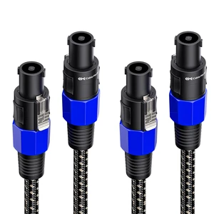 2-Pack Premium Braided 12AWG Speaker, 3ft Compatible with Speakon NL4FC Port 2-Pack Premium Braided 12AWG Speaker, 3ft Compatible with Speakon NL4FC Port