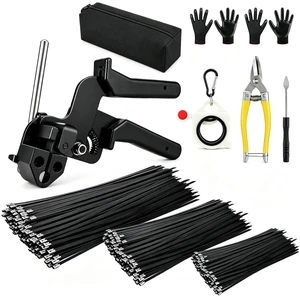 300PCS Cable Tie Gun Kit, 100 Each, 6/8/12" Black Metal Zip Ties Heavy Duty & UV Resistant, 200lbs Tensile Strength, Adjustable Cutting Tool for Fencing, Exhaust Wrap & Automotive 300PCS Cable Tie Gun Kit, 100 Each, 6/8/12" Black Metal Zip Ties Heavy Duty & UV Resistant, 200lbs Tensile Strength, Adjustable Cutting Tool for Fencing, Exhaust Wrap & Automotive
