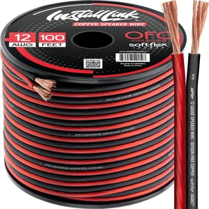 12 AWG Gauge Speaker Wire (100 Feet) Car or Home Theater (OFC) Pure OFC Copper, 12/2 Speaker Cable, 2-Conductor, Frosted Red/Black, Easy Strip, Polarity ID, for Car Audio & Home Stereo 12 AWG Gauge Speaker Wire (100 Feet) Car or Home Theater (OFC) Pure OFC Copper, 12/2 Speaker Cable, 2-Conductor, Frosted Red/Black, Easy Strip, Polarity ID, for Car Audio & Home Stereo