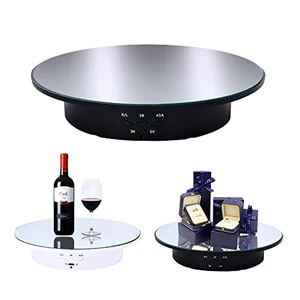 Motorized Rotating Display Stand, 7.87inch /17.6lbs Load, 360 Degree Electric Rotating Turntable for Photography Products, Jewelry, Cake,3D Model, Mirror Cover (Black/Button Control) Motorized Rotating Display Stand, 7.87inch /17.6lbs Load, 360 Degree Electric Rotating Turntable for Photography Products, Jewelry, Cake,3D Model, Mirror Cover (Black/Button Control)