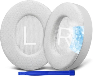 Cooling Gel Replacement Earpads for Bose 700 (NC700) Wireless Headphones, Ear Pads Cushions with Ice Silk Fabric, High-Density Noise Cancelling Foam, Added Thickness - White Cooling Gel Replacement Earpads for Bose 700 (NC700) Wireless Headphones, Ear Pads Cushions with Ice Silk Fabric, High-Density Noise Cancelling Foam, Added Thickness - White