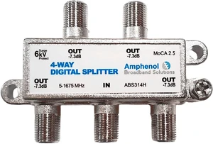 Amphenol Digital Coaxial Splitter MoCA 2.5 (4 Way) ABS314H Amphenol Digital Coaxial Splitter MoCA 2.5 (4 Way) ABS314H