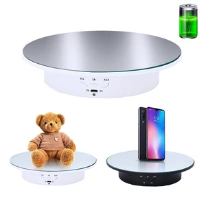 Motorized Rotating Display Stand, 7.87inch /17.6lbs Load, 360 Degree Electric Rotating Turntable for Photography Products, Jewelry, Cake,3D Model, Mirror Cover (White/Button Control) Motorized Rotating Display Stand, 7.87inch /17.6lbs Load, 360 Degree Electric Rotating Turntable for Photography Products, Jewelry, Cake,3D Model, Mirror Cover (White/Button Control)