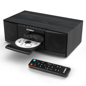 Bluetooth Stereo System for Home with CD Player, FM Radio, 36W RMS Dual 3-Inch Speakers, Bluetooth 5.3, 40 FM Presets, LED Clock & Alarm, USB/SD Playback & AUX Input, IR Remote, Black Wood Bluetooth Stereo System for Home with CD Player, FM Radio, 36W RMS Dual 3-Inch Speakers, Bluetooth 5.3, 40 FM Presets, LED Clock & Alarm, USB/SD Playback & AUX Input, IR Remote, Black Wood