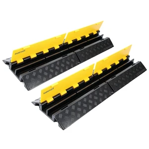 Rubber Cable Ramp Cord Cover Cable Protector Ramps Wire Hose Protective 2 Channel 22000 LBS Load Capacity Traffic Speed Bump for Asphalt Concrete Gravel Driveway Outdoor Indoor (2 Pack) Rubber Cable Ramp Cord Cover Cable Protector Ramps Wire Hose Protective 2 Channel 22000 LBS Load Capacity Traffic Speed Bump for Asphalt Concrete Gravel Driveway Outdoor Indoor (2 Pack)