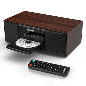 Bluetooth Stereo System for Home with CD Player, FM Radio, 36W RMS Dual 3-Inch Speakers, Bluetooth 5.3, 40 FM Presets, LED Clock & Alarm, USB/SD Playback & AUX Input, IR Remote, Black Wood Bluetooth Stereo System for Home with CD Player, FM Radio, 36W RMS Dual 3-Inch Speakers, Bluetooth 5.3, 40 FM Presets, LED Clock & Alarm, USB/SD Playback & AUX Input, IR Remote, Black Wood
