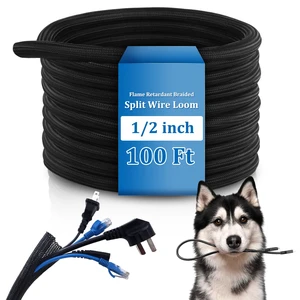 100 ft Split Wire Loom Tubing Cable Sleeve Cord Protector, 1/2 Inch Flame Retardant, High Temperature Automotive Harness, Industrial Electrical Tinsel Marine USB Cable Power Cord Management 100 ft Split Wire Loom Tubing Cable Sleeve Cord Protector, 1/2 Inch Flame Retardant, High Temperature Automotive Harness, Industrial Electrical Tinsel Marine USB Cable Power Cord Management