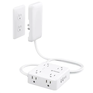 Flat Outlet Cover Extender, 3FT Short Extension Cord with 8 Outlets Ultra Thin Power Strip Cord Concealer with 4 USB Ports, 1700 Surge Protector, Idea for Home Improvement to Hide TV Messy Cord Flat Outlet Cover Extender, 3FT Short Extension Cord with 8 Outlets Ultra Thin Power Strip Cord Concealer with 4 USB Ports, 1700 Surge Protector, Idea for Home Improvement to Hide TV Messy Cord