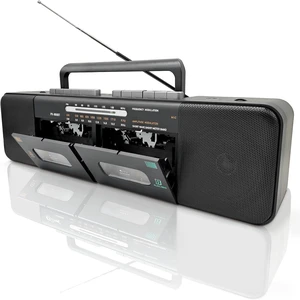 Retro Boombox with Dual Cassette Player, 7200mAh Battery, Bluetooth & 4-Band Radio (AM/FM/SW) Convert Tape to MP3 via USB, Tape Recorder & Headphone Jack for Home & Outdoor Retro Boombox with Dual Cassette Player, 7200mAh Battery, Bluetooth & 4-Band Radio (AM/FM/SW) Convert Tape to MP3 via USB, Tape Recorder & Headphone Jack for Home & Outdoor