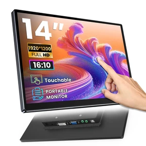 14 Inch Touchscreen Portable Monitor 1920x1200 IPS 16:10 Ratio FHD IPS Industrial Display, 100% sRGB 500 Nits, HDMI VGA DVI Inputs, Suitable for POS Kiosk Laptop PC Ras Pi Game Console 14 Inch Touchscreen Portable Monitor 1920x1200 IPS 16:10 Ratio FHD IPS Industrial Display, 100% sRGB 500 Nits, HDMI VGA DVI Inputs, Suitable for POS Kiosk Laptop PC Ras Pi Game Console