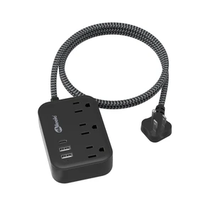 Flat Plug Power Strip with USB C Ports, Black Extension Cord 5FT with 3 AC Outlets 3 USB, Short Extension Cord Outlet Extender with No Surge Protector for Cruise Ship, Dorm Room Travel Essentials Flat Plug Power Strip with USB C Ports, Black Extension Cord 5FT with 3 AC Outlets 3 USB, Short Extension Cord Outlet Extender with No Surge Protector for Cruise Ship, Dorm Room Travel Essentials