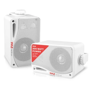 Outdoor Waterproof Wireless Bluetooth Speaker - 3.5 Inch Pair 3-way Active Passive Weatherproof Wall, Ceiling Mount Dual Speakers System w/ Heavy Duty Grill, Patio, Indoor Use -PDWR42WBT (White) Outdoor Waterproof Wireless Bluetooth Speaker - 3.5 Inch Pair 3-way Active Passive Weatherproof Wall, Ceiling Mount Dual Speakers System w/ Heavy Duty Grill, Patio, Indoor Use -PDWR42WBT (White)