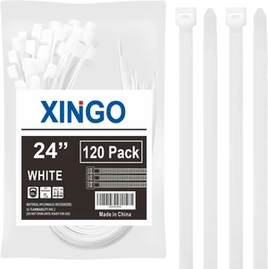 24 Inch White Zip Ties Heavy Duty 120 Pack, 330 LBS Ultra Exclusive Strong Plastic Wire Ties, Large Cable Ties Extra Long Tie Wraps For Indoor and Outdoor Use 24 Inch White Zip Ties Heavy Duty 120 Pack, 330 LBS Ultra Exclusive Strong Plastic Wire Ties, Large Cable Ties Extra Long Tie Wraps For Indoor and Outdoor Use