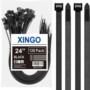 24 Inch Black Zip Ties Heavy Duty 120 Pack, 330 LBS Ultra Exclusive Strong Plastic Wire Ties, Large Cable Ties Extra Long Tie Wraps For Indoor and Outdoor Use 24 Inch Black Zip Ties Heavy Duty 120 Pack, 330 LBS Ultra Exclusive Strong Plastic Wire Ties, Large Cable Ties Extra Long Tie Wraps For Indoor and Outdoor Use