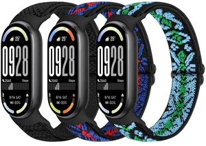 Elastic Bands Compatible with Xiaomi Smart Band 10/9/8 for Women Men, Stretchy Solo Loop Soft Nylon Elastic Strap Replacement Wristband for Xiaomi Mi Band 10/9/83 PCS Elastic Bands Compatible with Xiaomi Smart Band 10/9/8 for Women Men, Stretchy Solo Loop Soft Nylon Elastic Strap Replacement Wristband for Xiaomi Mi Band 10/9/83 PCS