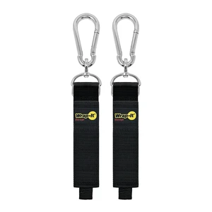 Hook 'n Hang Straps - 18" (2-Pack) Black Carabiner Straps to use as an Extension Cord Holder with Hooks Hook 'n Hang Straps - 18" (2-Pack) Black Carabiner Straps to use as an Extension Cord Holder with Hooks