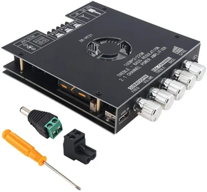 ZK-HT21 Bluetooth Amplifier Board TDA7498E 2.1 Channel 160W x 2 + 220W Mini amp module. quickly connects. Fits car audio speakers/home theater. with bass,treble,subwoofer and volume control ZK-HT21 Bluetooth Amplifier Board TDA7498E 2.1 Channel 160W x 2 + 220W Mini amp module. quickly connects. Fits car audio speakers/home theater. with bass,treble,subwoofer and volume control