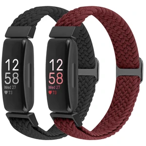 Elastic Braided Watch Band Compatible with Fitbit Inspire 3/Inspire 2/Inspire/Inspire HR/Fitbit ace 3/Ace 2, Adjustable Stretchy Strap Sport Nylon Loop Replacement Wristband for Fitbit Inspire Elastic Braided Watch Band Compatible with Fitbit Inspire 3/Inspire 2/Inspire/Inspire HR/Fitbit ace 3/Ace 2, Adjustable Stretchy Strap Sport Nylon Loop Replacement Wristband for Fitbit Inspire